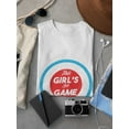 thumbnail image 3 of This Girl's Got Game Curl Graphic Women White T-Shirt, Female Large, 3 of 4