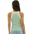 thumbnail image 2 of Baywell 2024 Summer Spice Hanging Neck Sleeveless Striped Bottom Sexy Slim Tank Top for Women S-XL, 2 of 7