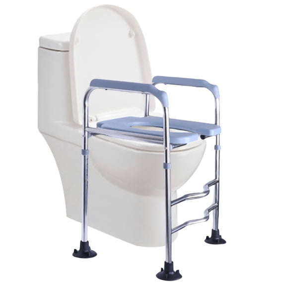 Shgeyfdj Toilet Riser for Seniors – Heavy-Duty Stainless Steel Frame, Non-Slip Rubber Feet, Toilet Seat with Armrests, Suitable for any Toilet