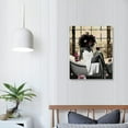 thumbnail image 3 of COMIO African American Wall Art Bathroom Decor Black Girl In Bathtub Canvas Wall Art Poster Prints Modern Pink Wall Decor Fashion Black Women Pictures Framed Artwork For Bathroom, 3 of 4