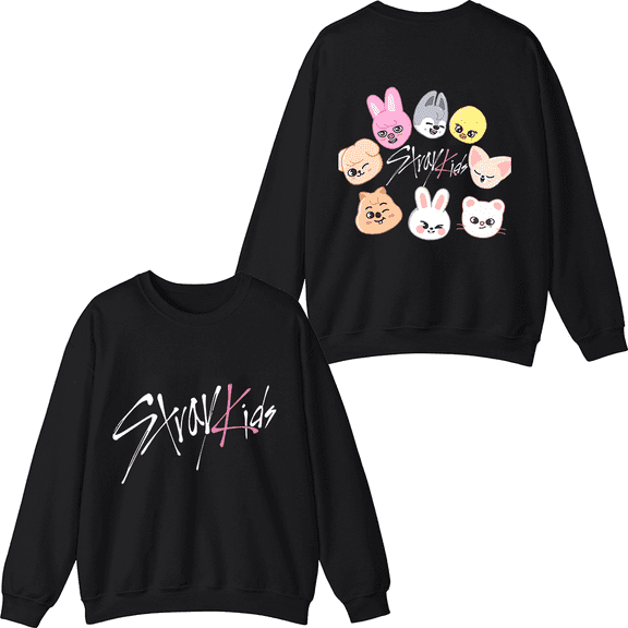 Stray Kids Merch SKZOO Crewneck Sweatshirt Fashion Unisex Men Women Long Sleeve