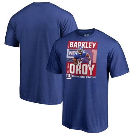 Saquon Barkley New York Giants NFL Pro Line by Fanatics Branded 2018 NFL Offensive Rookie Of The Year T-Shirt - (Nfl Best Offensive Line 2019)