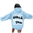 thumbnail image 1 of Chandail à Capuche Graphique à Lettres pour Femmes, Chandail à Manches Longues, Manteau à Col Rabattu, Tunique Longue, Chandail à Capuche, Veste d'Hiver, 1 of 6