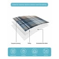 thumbnail image 5 of Blue Brown Plaid Twin Size Down Alternative Comforter, Lightweight Comforter Quilt Bedding Set with Pillow Shams Vintage Abstract Stripes Lattice All Seasons Bed Comforter Duvet Insert 68"x86", 5 of 7