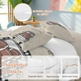 thumbnail image 2 of Rugby Car 4 Piece Duvet Cover Set Twin Size Fall Y'all Playing Time Fallen Leaves Vintage Linen Soft Bedding Set Comforter Cover, 1 Duvet Cover 1 Flat Sheets and 2 Pillowcases, 2 of 9