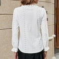 thumbnail image 5 of Uaswgudfs Womens Tops V Neck Long Sleeve Shirts for Women Fall Fashion Eyelet Tunics Casual White Blouses XXL, 5 of 8