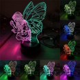 thumbnail image 2 of Butterfly Night Light LED 3D Fairy Wing Remote Control Lamp USB Festival Present Birthday Gift, 2 of 6
