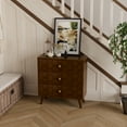 thumbnail image 6 of FOROUTIA  Wood Nightstand  with Storage,3 Drawer Dresser with Walnut Finish for Bedroom,Living Room, 6 of 7