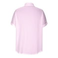 thumbnail image 6 of Short Sleeve Tops for Women Shirts for Women Summer Casual Cotton Linen Short Sleeve T Shirt Loose Fit Button Down Lapel Solid Color Tees, 6 of 6