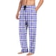 thumbnail image 2 of Pantalones de pijama largos para hombre, informales, con estampado a cuadros, holgados, deportivos, elásticos, rectos, vintage, con bolsillos, 2 of 6