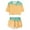 Green, variant on Baby Girl Outfit Ice Cream Print Short Sleeve Top and Shorts Summer Play Set Girls' Clothing Sets Green 8-9T
