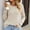 Beige, variant on Womens Solid Round Neck Sweater Long Sleeve Loose Fit Soft Lightweight Casual Everyday Top Black L