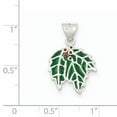 thumbnail image 2 of Sterling Silver Enameled Holly Charm (22 X 12) Made In India qc6882, 2 of 2