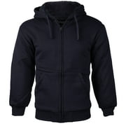 Boys Kids Athletic Soft Sherpa Lined Fleece Zip Up Hoodie Sweater Jacket