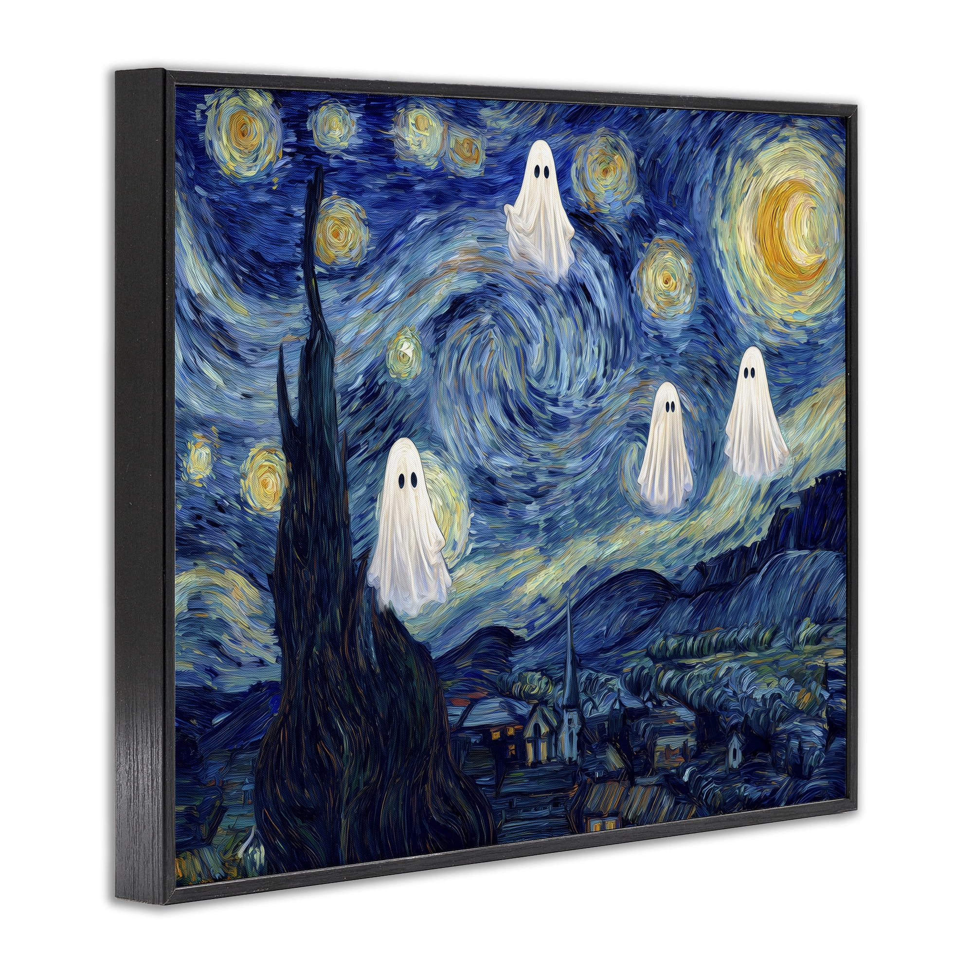 Classic Night Ghosties Black Framed Giclee Art, design by Arlington Prints