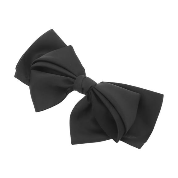 Unique Bargains 1 Pc Large Bow Ribbon French Barrette Hair Clips Hairdo Clip Black