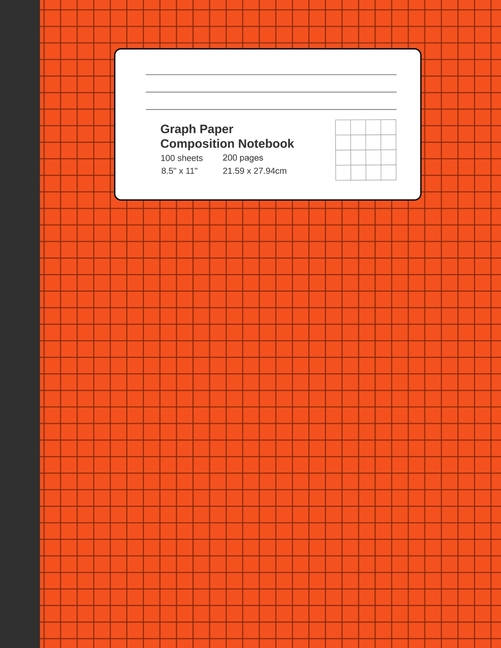 Graph Paper Composition Book Orange Grid Paper Notebook Quad Ruled Graph Paper Composition Book Orange Grid Paper Notebook Quad Ruled