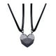 thumbnail image 1 of Collar de amor de pareja Colgante magnético Cadena de clavícula del día de San Valentín Collar en forma de corazón (combinación negra + negra (2 cuerdas negras)), 1 of 8