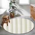 thumbnail image 5 of Sage Green Striped Round Rug 3ft Washable Circle Entryway Rugs Non Slip Modern Farmhouse Green Stripes Area Rug Indoor Floor Carpet for Bedroom Kitchen Living Room Home Office Dining Room Nursery, 5 of 8