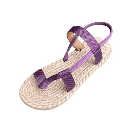 

YanHoo Espadrille Sandals for Women Flat Comfy Ladies Summer Casual Flat Sandals Vintage Straps Summer Beach Vocation Ankle Strap Shoes