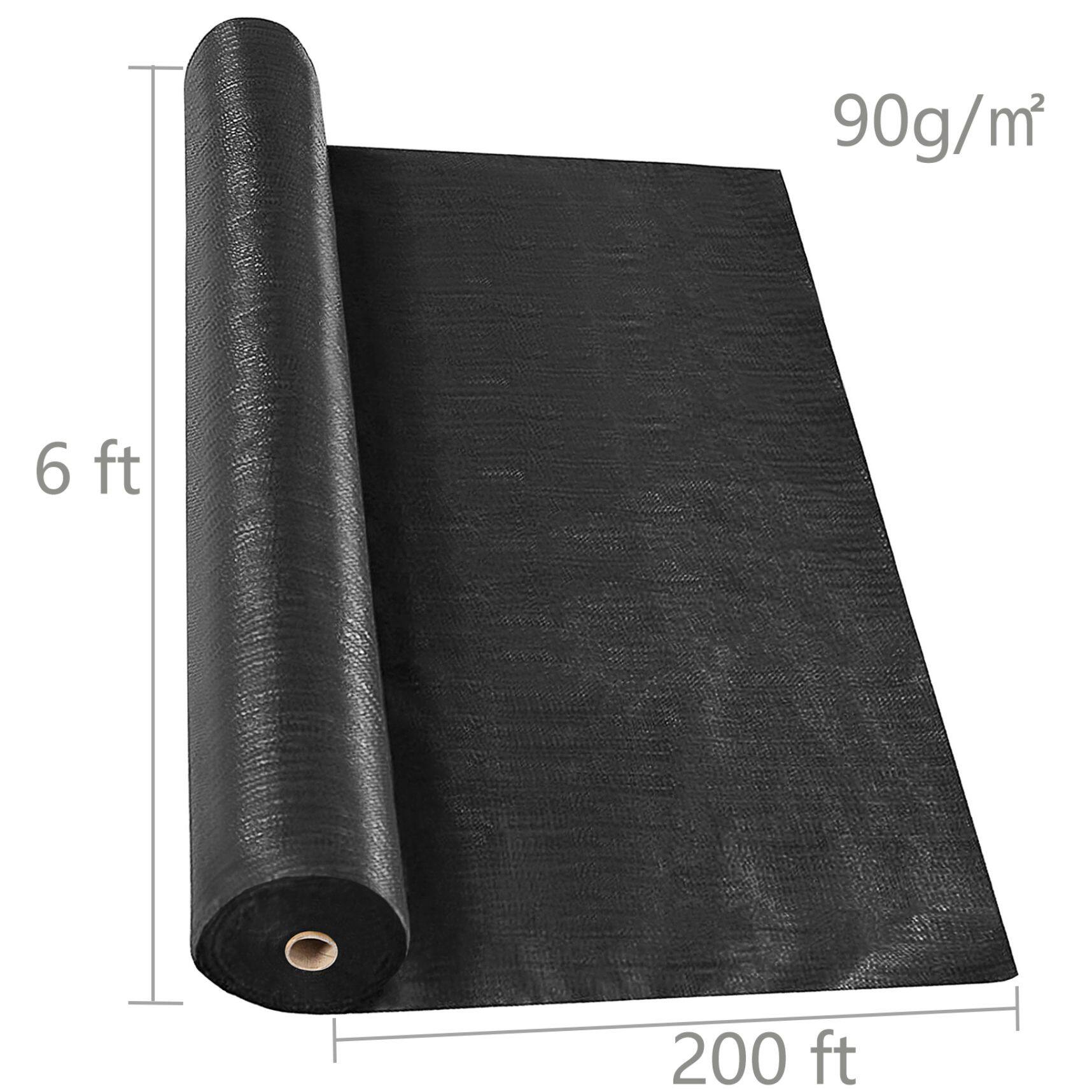 6 x 200FT Outdoor Landscape Weed Barrier Fabric, Heavy Duty Ground Cover Block Weeds Control Landscape Fabric for Flower Bed, ​Underlayment