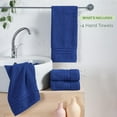 thumbnail image 3 of Elegant Comfort Turkish Cotton Hand Towel Set, 4-Pack, 16" x 28", Highly Absorbent - Soft Bathroom Towels, Royal Blue, 3 of 6