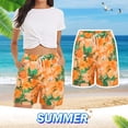 thumbnail image 2 of Women's High Waisted Stretchy Summer Shorts Comfy Beach Elastic Waist Floral Print Baggy Dressy Casual Womens Jorts with Pockets S-3XL, 2 of 8