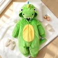 thumbnail image 6 of GiLiling Baby Plush Halloween Dinosaur Winter Jumpsuit with Tail, Attached Tail, Front Zipper, Kids Halloween Holiday Party Wear (Green-A, 6-9 Months), 6 of 9
