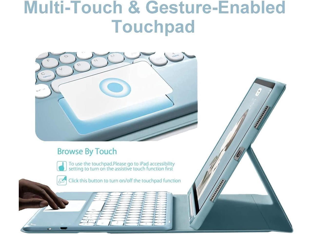 Keyboard Case for iPad Pro 12.9 inch 2021 5th Generation / 2020 4th Gen / 2018 3rd Gen, Slim Leather Folio Smart Cover with Detachable Touchpad Keyboard / Pencil Holder