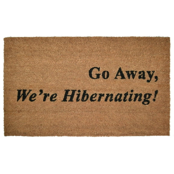 Imports Décor PVC Backed Coir Doormat, Hibernating, 18"x30"