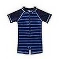 thumbnail image 3 of Wishere Boy's Rash Guard Shirt Upf 30+ Swimsuit, Blue Stripe, 0-3 Months, 3 of 4
