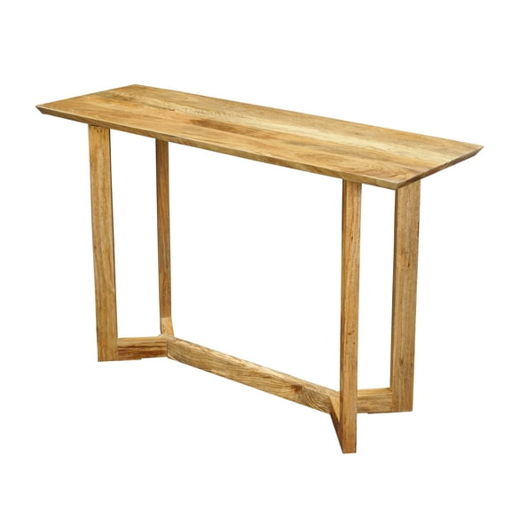 Kairo Console Table | 48" Rectangular Top | Open Frame with Trestle Base | Natural Brown Mango Wood