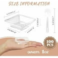 thumbnail image 2 of 100 Pack Mini Plastic Dessert Plates with Tasting Spoons, 2.5 Inch Small Clear Disposable Square Appetizers Trays for Party Serving. Home Decor, Etc., 2 of 6