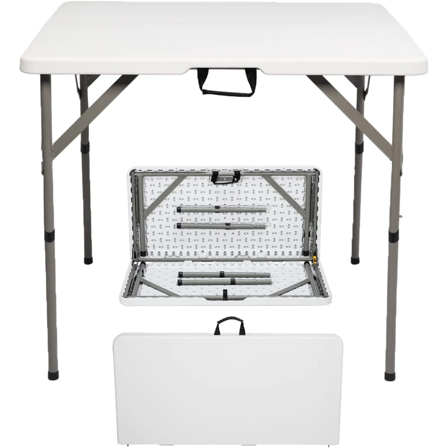 Plastics Folding Table Height Adjustable Indoor Outdoor Square Picnic