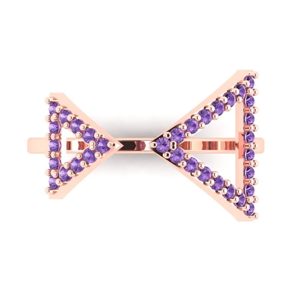 Statement Engagement Ring for Women - 0.2475ct Simulated Alexandrite in 18K Rose Gold Promise Ring