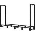 thumbnail image 2 of Firewood Rack Outdoor 8ft Heavy Duty Logs Holder for Indoor Fireplace Metal Wood Pile Storage Stacker Organizer, Matte Black, 2 of 7