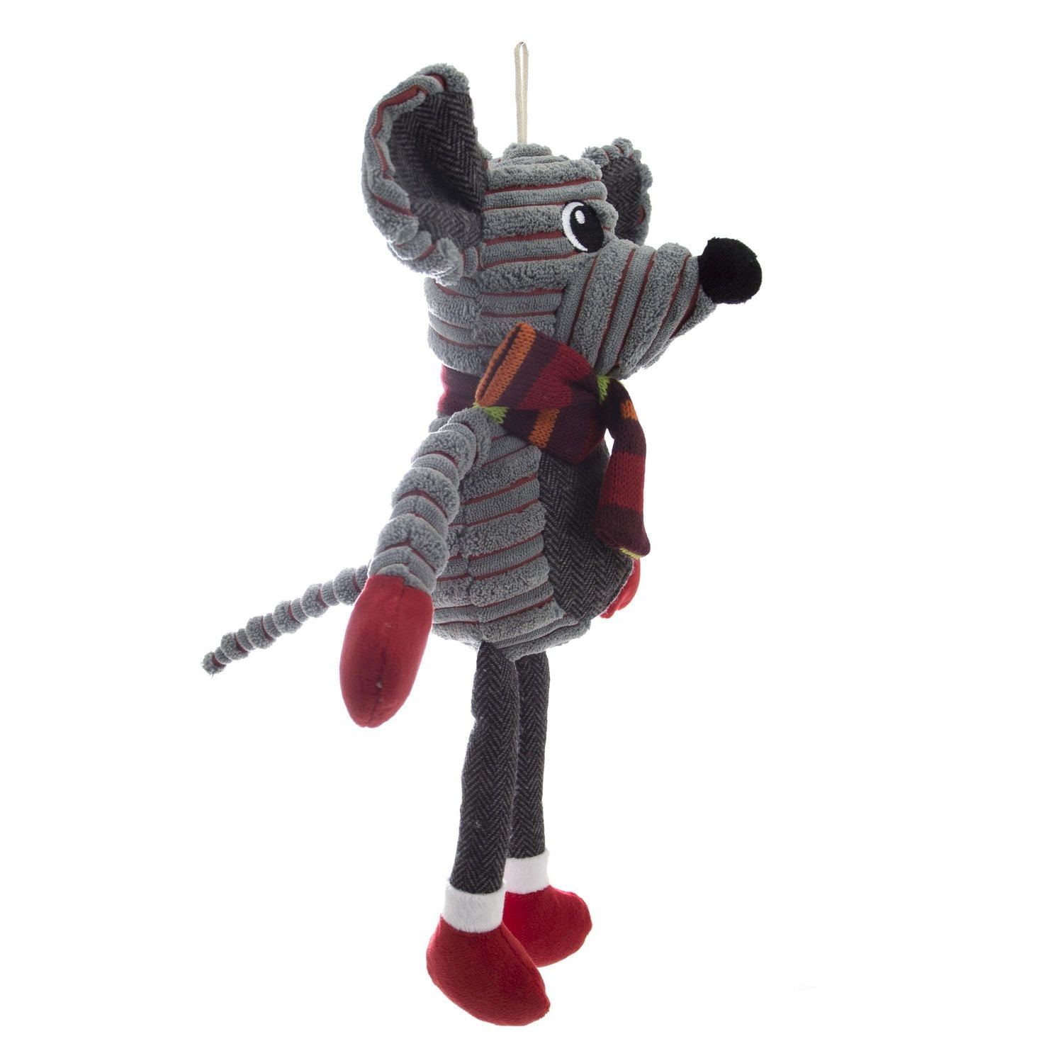 Holiday Time Squeaky Stuffed Dog Toy - Mouse
