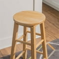 thumbnail image 6 of Pemberly Row Wood Bar Stool Chair in Brown With Round Seat & Footrest, 6 of 13