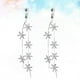 thumbnail image 4 of EeaseMX 1 par de pendientes de botón con diamantes de imitación de cristal sin perforar, con forma de flor para novia, joyería para fiesta de boda, decoración para mujer (plata), 4 of 7