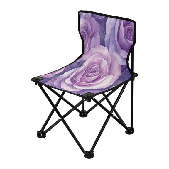 Outdoor Folding Chair 14.46x14.46x22.83 Inches, Camping Folding Chair Easy to Carry Ideal for Outdoor Picnics Camping Park Fishing Lavender Roses