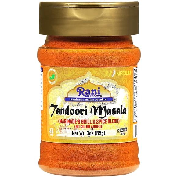 Rani Mélange Tandoori Masala (Naturel, Sans Colorants Ajoutés) Mélange Indien de 11 Épices 3oz (85g) Pot PET - Sans Sel / Végétalien / Compatible Sans Gluten / non-OGM / Casher / Origine Indienne