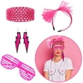 thumbnail image 3 of 80s Costume Accessories for Women, 17Pcs 80s Retro Party Dress with Net Yarn Skirt, Fanny Pack, Fingerless Fishnet Gloves, Necklace, Bracelet, Earring, Party Accessories For Women, 3 of 7