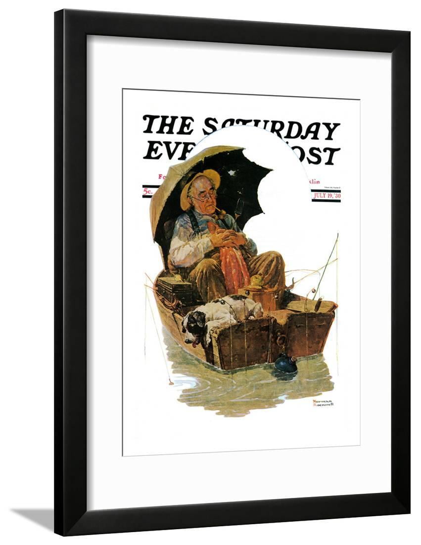 Gone Fishing Saturday Evening Post Cover, July 19,1930 Framed Print