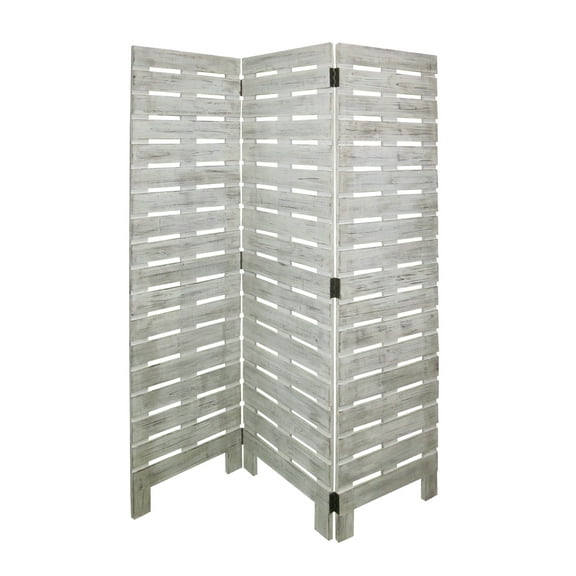 1" x 63" x 72" White Wood Garden  Screen