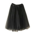 thumbnail image 2 of Rewenti Womens High Quality Pleated Gauze Short Skirt Adult Tutu Dancing Skirt Black Free(Free), 2 of 3