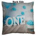 thumbnail image 2 of PKQWTM Gourmet Cake Blue Balloons Cake Smash First Year Concept Reversible Mermaid Cushion Cover Home Decor Sequin Pillow Case Size 18x18 inches, 2 of 2