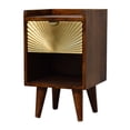 thumbnail image 3 of Nightstand for Bedroom Artisan Furniture Solid Wood Mini Manila Gold 1 Drawer Nightstand,Wooden Nightstand, 3 of 8