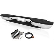 For GMC Savana 2500/3500 1996-2017 Step Bumper Assembly | Rear | Include Pad/Brackets/End Caps | w/ Gray Top Pads | Chrome | GM1103101