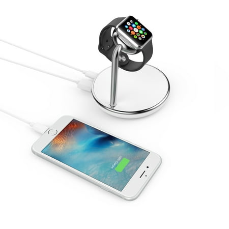 Charging Center Furniture Apple Watch Charging Stand - Apple Certified With Built-In Charging Module, USB Ports And USB Wall Charger ()