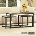 thumbnail image 4 of HOMCOM Nesting Coffee Table Set of 3, End Tables for Living Room, Brown, 4 of 10